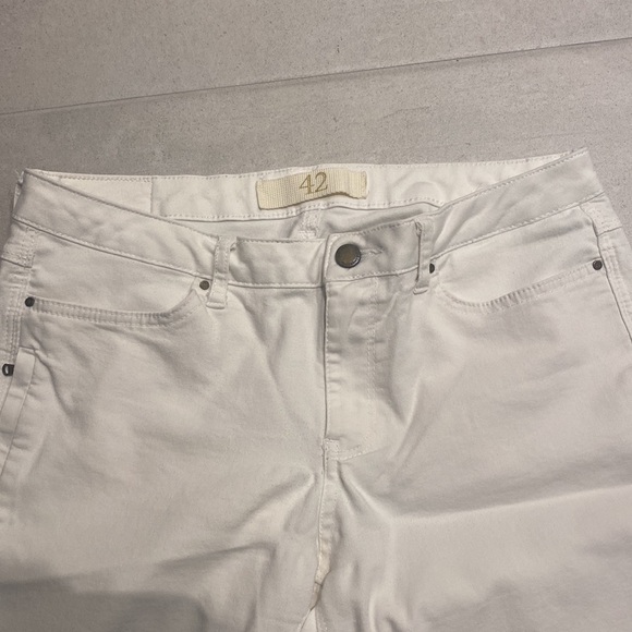 ZARA Basic Womens Denim Pants White Size 10 - Picture 3 of 10